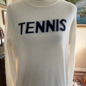 ALASHAN Cashmere “TENNIS” Sweater – Winter White – NWT – Sporty Luxe